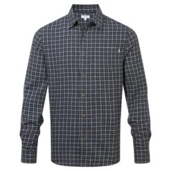 Conway Mens Flannel Check Long Sleeve Shirt - Dark Indigo/Washed Blue Check -Fashion General Store 61856 CONW001
