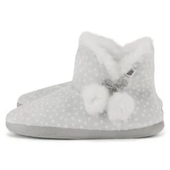 Cordingley Womens Spot Slipper Boots - Light Grey -Fashion General Store 61856 CORD300