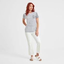 Corinna Womens T-Shirt - Dark Indigo Stripe -Fashion General Store 61856 CORIN302 1