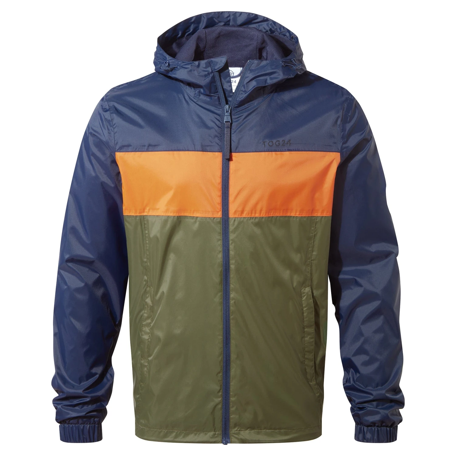 Craven Mens Waterproof Packaway Jacket - Khaki/Navy/Dark Orange Colour Block 10 Craven Mens Waterproof Packaway Jacket - Khaki/Navy/Dark Orange Colour Block - Image 8