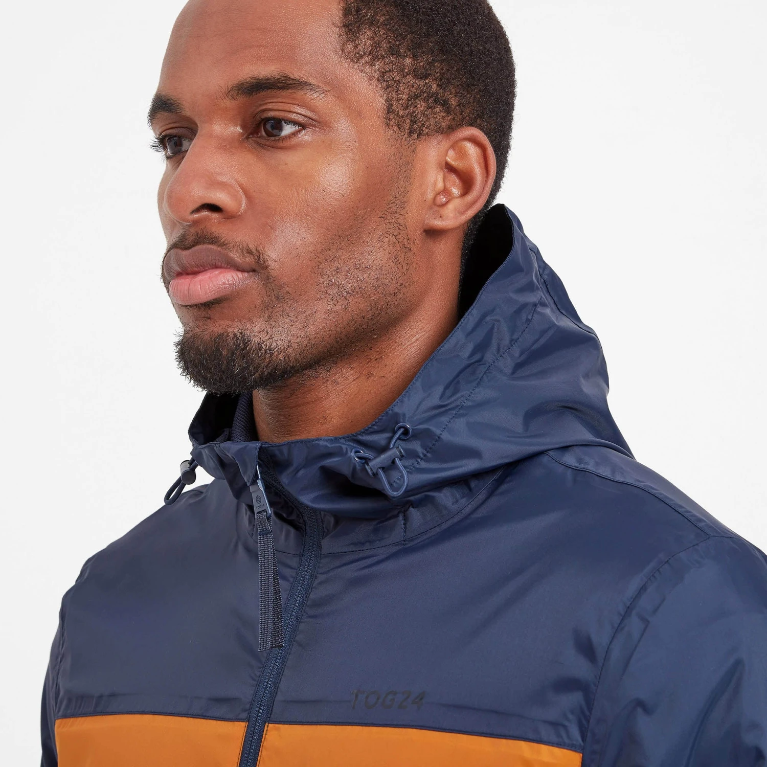 Craven Mens Waterproof Packaway Jacket - Khaki/Navy/Dark Orange Colour Block 4 Craven Mens Waterproof Packaway Jacket - Khaki/Navy/Dark Orange Colour Block - Image 2