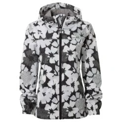 Craven Womens Waterproof Packaway Jacket - Black & White Floral Print -Fashion General Store 61856 CRAV401