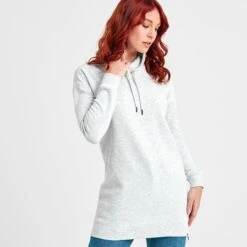 Drakeford Womens Longline Sweat - Ice Grey Marl