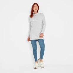 Drakeford Womens Longline Sweat - Ice Grey Marl -Fashion General Store 61856 DRAKE301 7