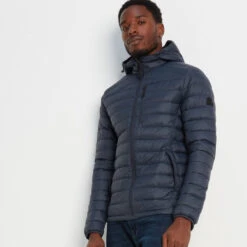 Drax Mens Hooded Down Jacket - Navy -Fashion General Store 61856 DRAXH002 3