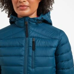Drax Womens Hooded Down Jacket - Lagoon Blue -Fashion General Store 61856 DRAXH307 4