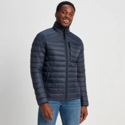 Drax Mens Funnel Down Jacket - Navy -Fashion General Store 61856 DRAXJ002 1