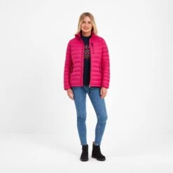 Drax Womens Funnel Down Jacket - Cerise -Fashion General Store 61856 DRAXJ307 1
