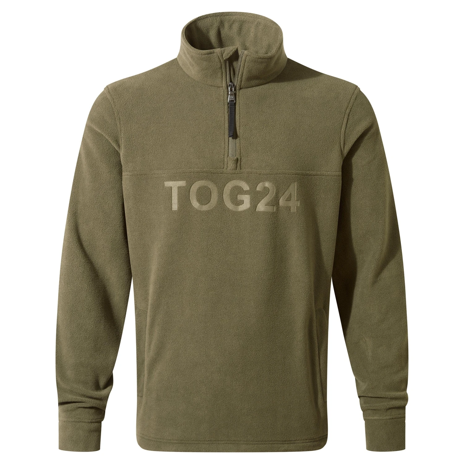 Drewery Mens Quarter Zip Fleece - Khaki 10 Drewery Mens Quarter Zip Fleece - Khaki - Image 8