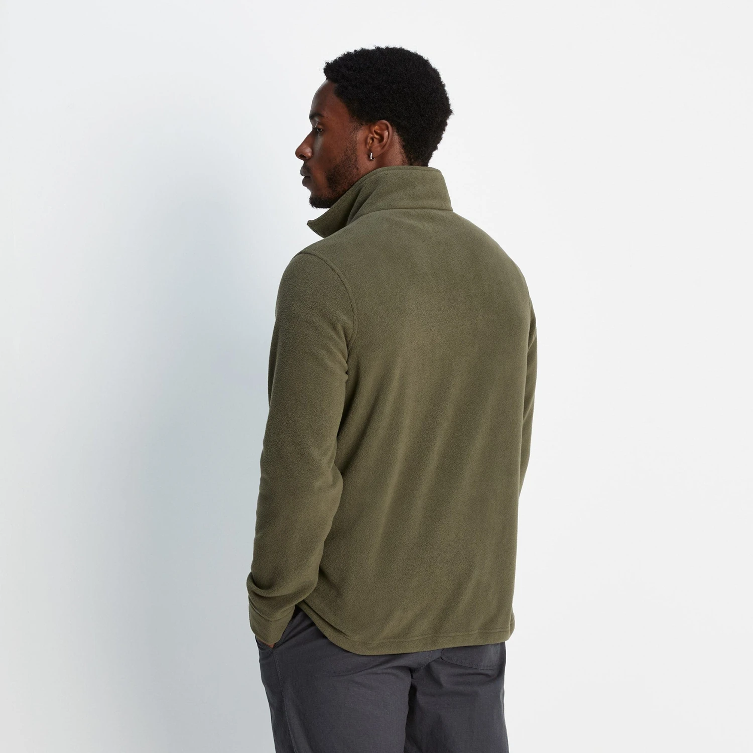Drewery Mens Quarter Zip Fleece - Khaki 8 Drewery Mens Quarter Zip Fleece - Khaki - Image 6