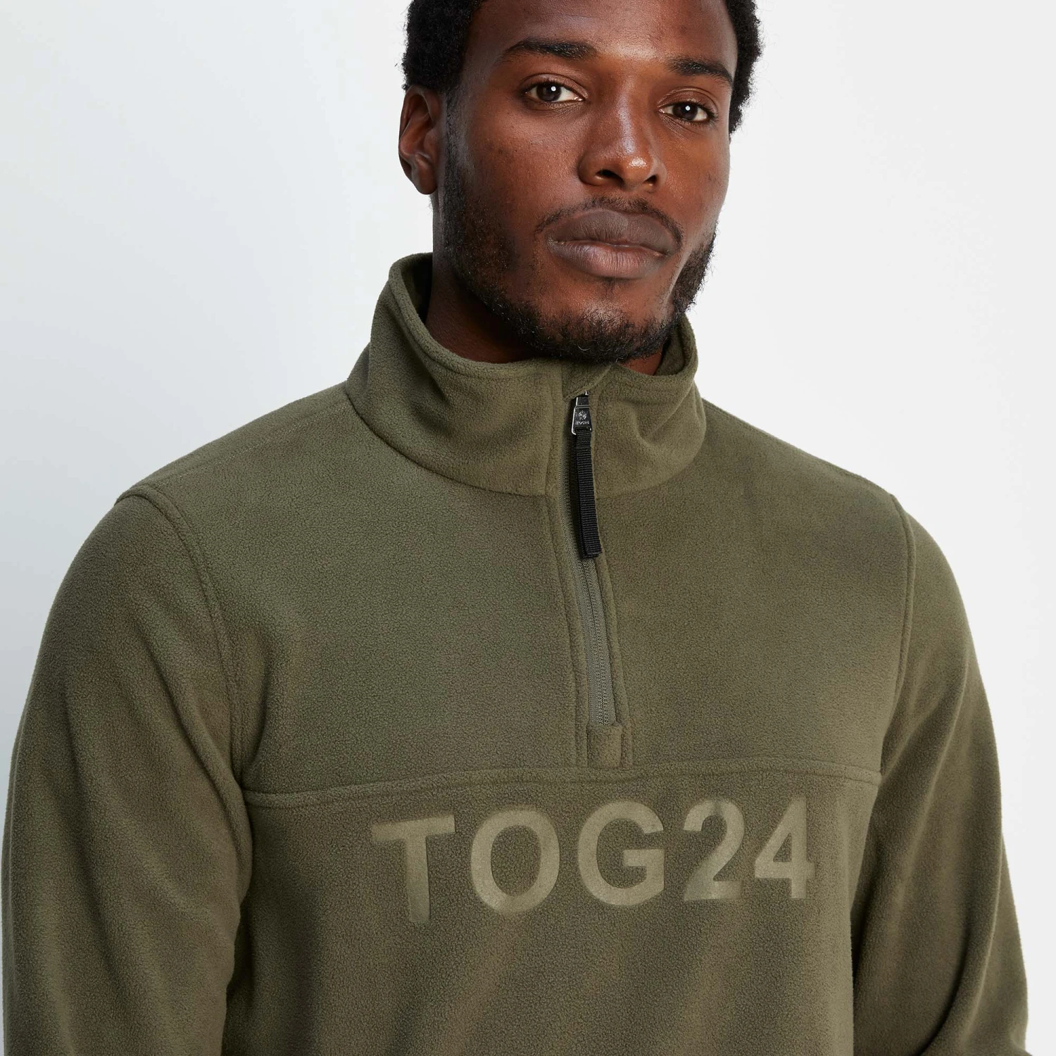 Drewery Mens Quarter Zip Fleece - Khaki 5 Drewery Mens Quarter Zip Fleece - Khaki - Image 3