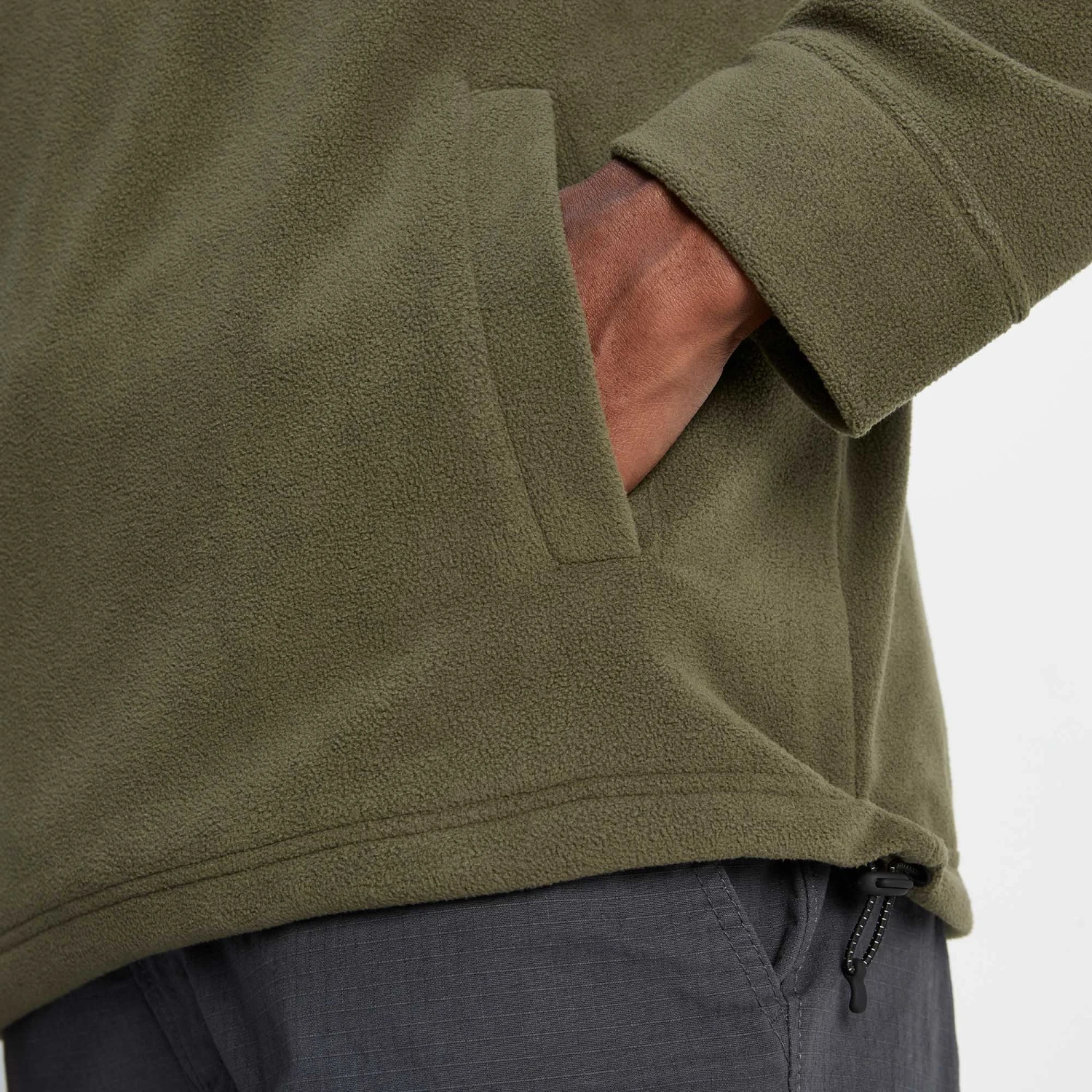 Drewery Mens Quarter Zip Fleece - Khaki 6 Drewery Mens Quarter Zip Fleece - Khaki - Image 4