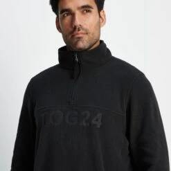 Drewery Mens Quarter Zip Fleece - Black -Fashion General Store 61856 DREWE002 4