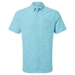Dwaine Mens Short Sleeve Shirt - Aqua -Fashion General Store 61856 DWAI001