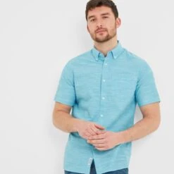 Dwaine Mens Short Sleeve Shirt - Aqua -Fashion General Store 61856 DWAI001 6