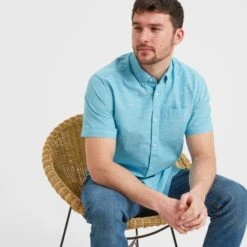 Dwaine Mens Short Sleeve Shirt - Aqua -Fashion General Store 61856 DWAI001 7