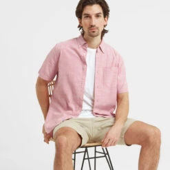 Dwaine Mens Short Sleeve Shirt - Washed Red 12 Dwaine Mens Short Sleeve Shirt - Washed Red -Fashion General Store 61856 DWAI003 7