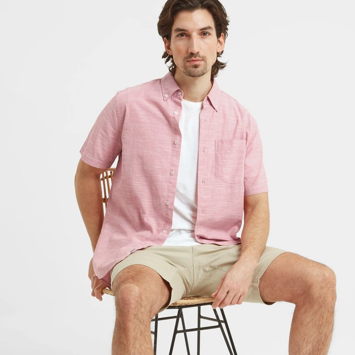 Dwaine Mens Short Sleeve Shirt - Washed Red 6 Dwaine Mens Short Sleeve Shirt - Washed Red - Image 4