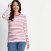 Elliana Womens Long Sleeve T-Shirt - Magenta Pink/Optic White -Fashion General Store 61856 ELLIA301 1