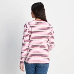 Elliana Womens Long Sleeve T-Shirt - Magenta Pink/Optic White -Fashion General Store 61856 ELLIA301 3