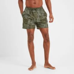 Elmur Mens Printed Swimshorts - Khaki Tropical -Fashion General Store 61856 ELMU100 2