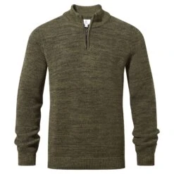 Epson Mens Zip Neck Jumper - Khaki -Fashion General Store 61856 EPS002