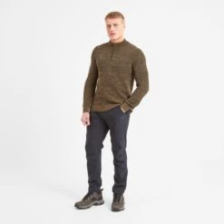 Epson Mens Zip Neck Jumper - Khaki -Fashion General Store 61856 EPSO002 1