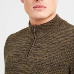 Epson Mens Zip Neck Jumper - Khaki -Fashion General Store 61856 EPSO002 4
