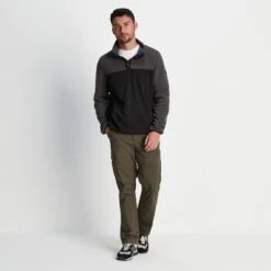 Farlow Mens Press Stud Neck Fleece - Black -Fashion General Store 61856 FARLO001 1