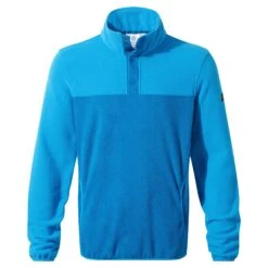 Farlow Mens Press Stud Neck Fleece - Peacock Blue -Fashion General Store 61856 FARLO002