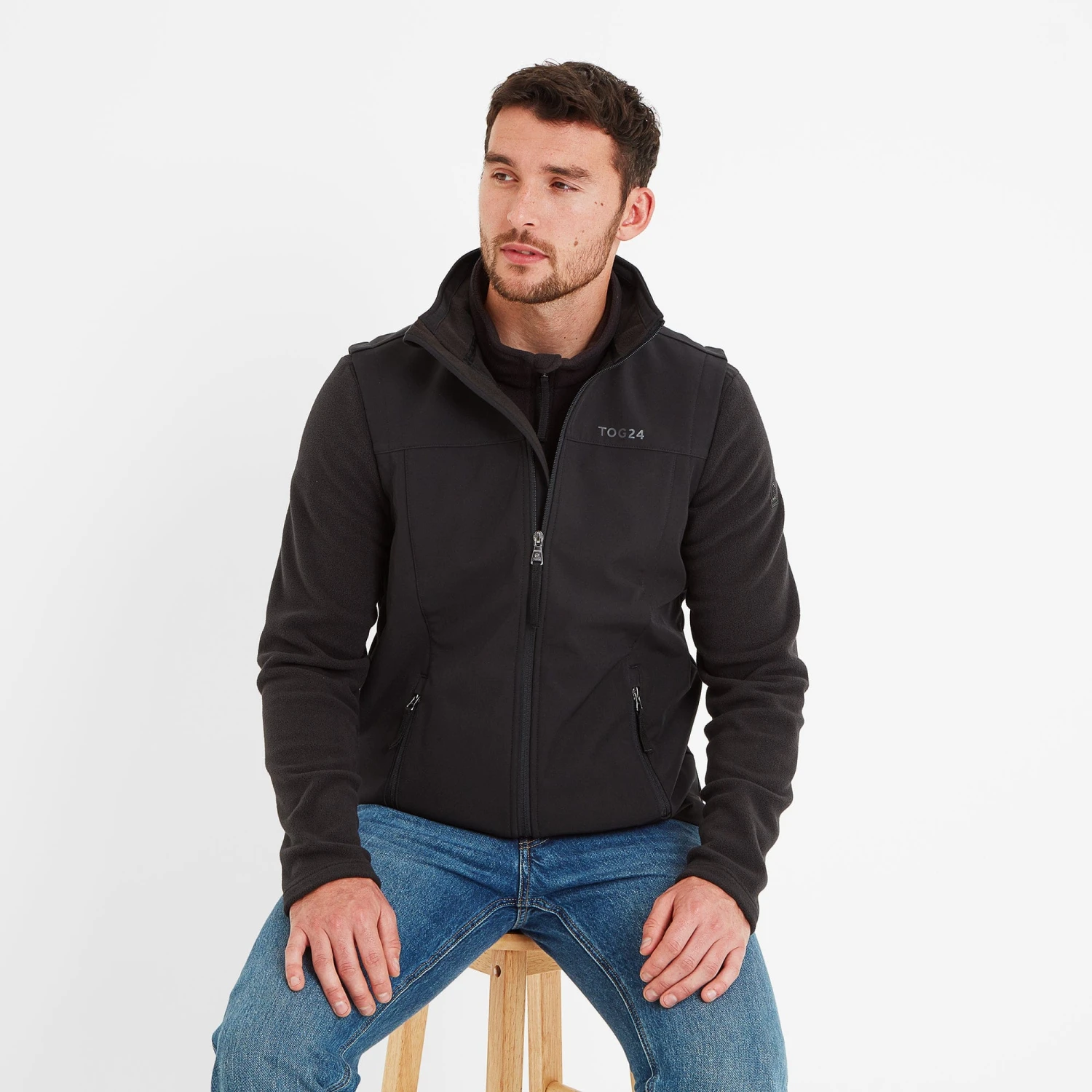 Feizor Mens Shower Resistant Softshell Gilet - Black 4 Feizor Mens Shower Resistant Softshell Gilet - Black - Image 2