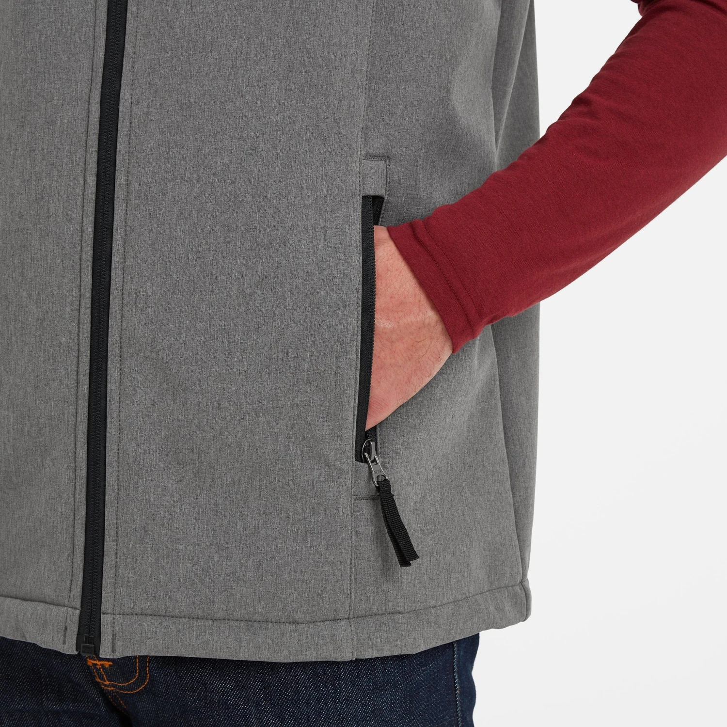 Feizor Mens Shower Resistant Softshell Gilet - Grey Marl 7 Feizor Mens Shower Resistant Softshell Gilet - Grey Marl - Image 5