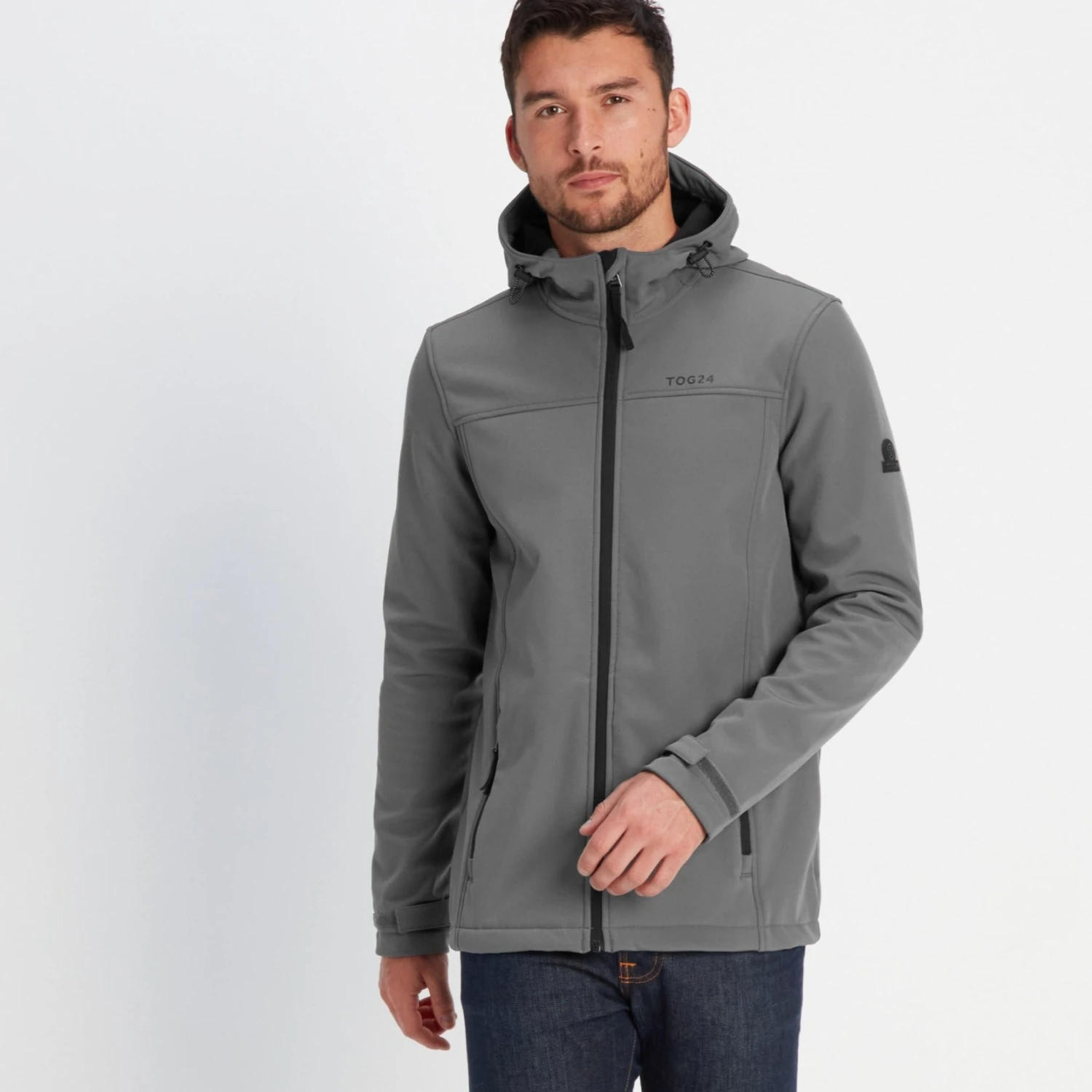 Feizor Mens Shower Resistant Softshell Hooded Jacket - Steel 5 Feizor Mens Shower Resistant Softshell Hooded Jacket - Steel - Image 3