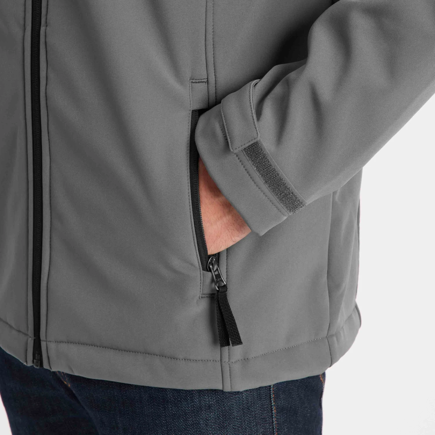 Feizor Mens Shower Resistant Softshell Hooded Jacket - Steel 10 Feizor Mens Shower Resistant Softshell Hooded Jacket - Steel - Image 8