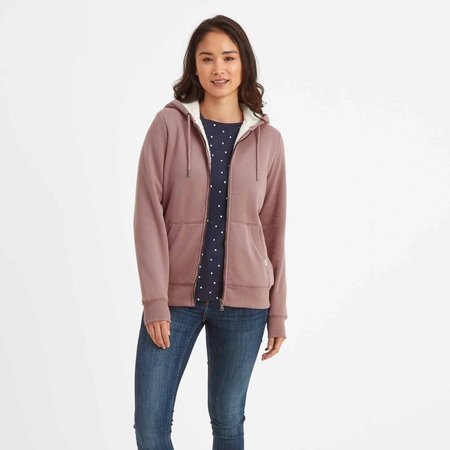 Finch Womens Sherpa Fleece Lined Hoody - Faded Pink 3 Finch Womens Sherpa Fleece Lined Hoody - Faded Pink