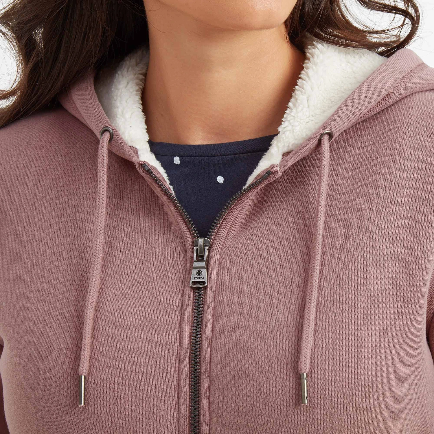Finch Womens Sherpa Fleece Lined Hoody - Faded Pink 5 Finch Womens Sherpa Fleece Lined Hoody - Faded Pink - Image 3