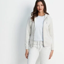 Finch Womens Sherpa Fleece Lined Hoody - White Sand Marl 14 Finch Womens Sherpa Fleece Lined Hoody - White Sand Marl -Fashion General Store 61856 FINCH305 1