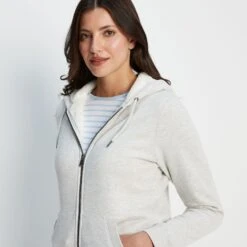 Finch Womens Sherpa Fleece Lined Hoody - White Sand Marl 13 Finch Womens Sherpa Fleece Lined Hoody - White Sand Marl -Fashion General Store 61856 FINCH305 4