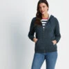 Finch Womens Sherpa Fleece Lined Hoody - Dark Indigo Marl -Fashion General Store 61856 FINCH306 1
