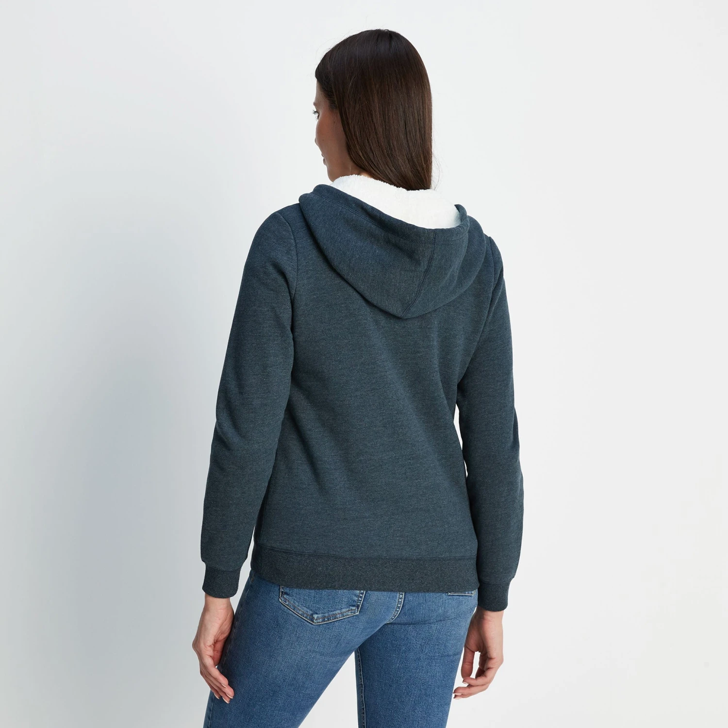 Finch Womens Sherpa Fleece Lined Hoody - Dark Indigo Marl 8 Finch Womens Sherpa Fleece Lined Hoody - Dark Indigo Marl - Image 6