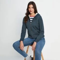 Finch Womens Sherpa Fleece Lined Hoody - Dark Indigo Marl 12 Finch Womens Sherpa Fleece Lined Hoody - Dark Indigo Marl -Fashion General Store 61856 FINCH306 6