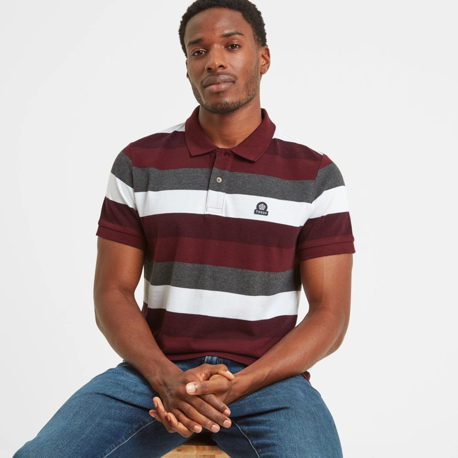 Flaxby Mens Polo - Deep Port 3 Flaxby Mens Polo - Deep Port