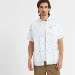 Floyd Mens Short Sleeve Shirt - Optic White -Fashion General Store 61856 FLOY001 1