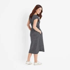 Frankie Womens Jersey Dress - Dark Indigo Stripe -Fashion General Store 61856 FRAN300 3