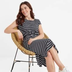 Frankie Womens Jersey Dress - Dark Indigo Stripe -Fashion General Store 61856 FRAN300 4