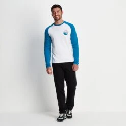 Fristan Mens Long Sleeve T-Shirt - Peacock Blue/Dark Indigo 11 Fristan Mens Long Sleeve T-Shirt - Peacock Blue/Dark Indigo -Fashion General Store 61856 FRIST002 1