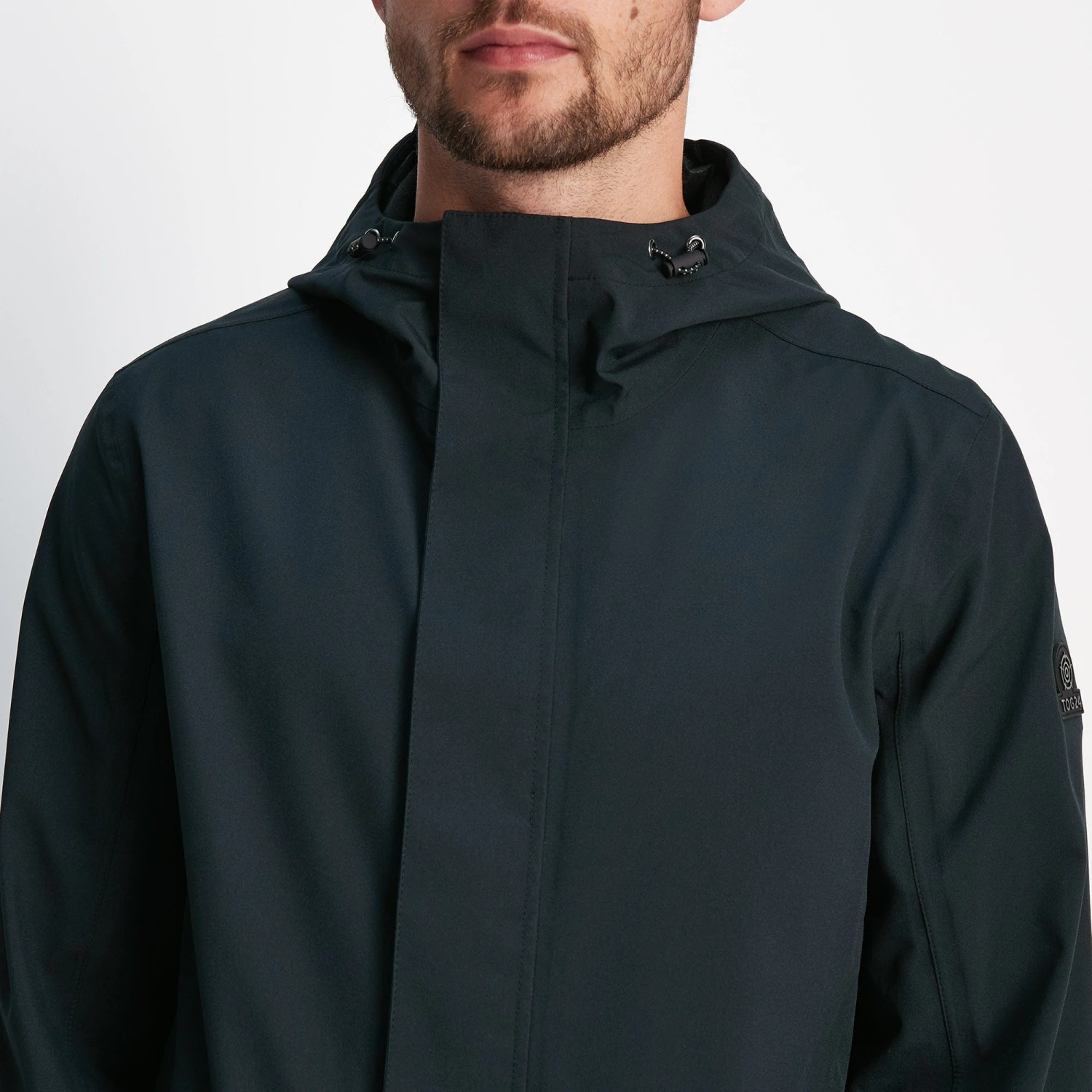 Glenton Mens Long Waterproof Jacket - Black 9 Glenton Mens Long Waterproof Jacket - Black - Image 7
