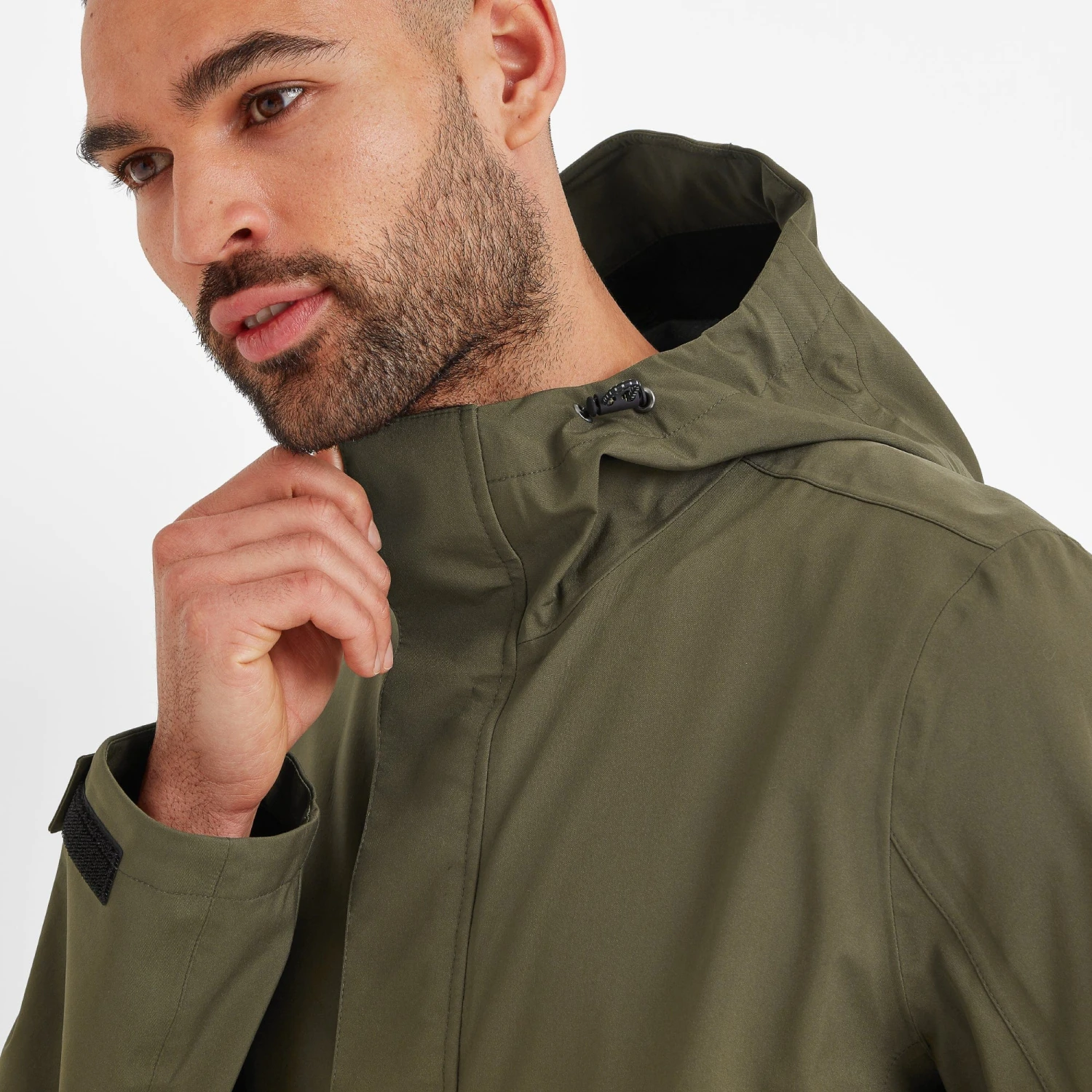 Glenton Mens Long Waterproof Jacket - Moss Green 17 Glenton Mens Long Waterproof Jacket - Moss Green - Image 15