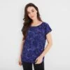 Halsam Womens Tech T-Shirt - Ink Navy Leaf Print -Fashion General Store 61856 HALS310 2