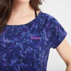 Halsam Womens Tech T-Shirt - Ink Navy Leaf Print -Fashion General Store 61856 HALS310 4